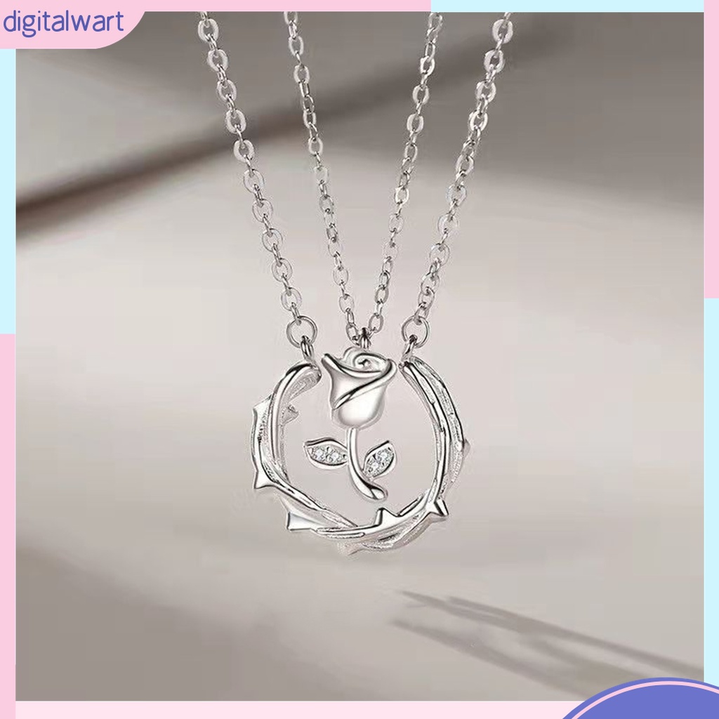 Vòng cổ Đồng Mặt Hình Hoa Hồng Chống Rỉ Sét Cho Cặp Đôi