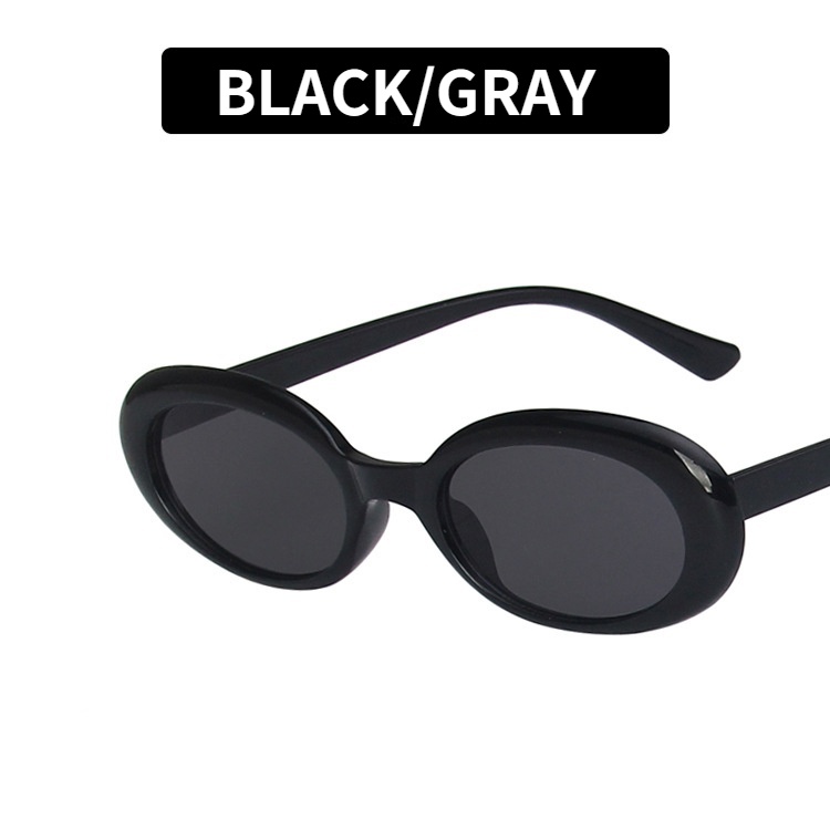 Kính mát kim loại chống nắng hình oval phong cách retro Hàn Quốc dành cho nữ