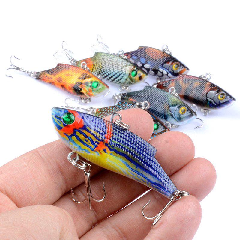Mồi Giả Câu Cá Bằng Nhựa ABS Có 8 Lưỡi Câu 5.5cm/9g# Mồi Câu Cá Nhân Tạo Mắt 3D Có Móc