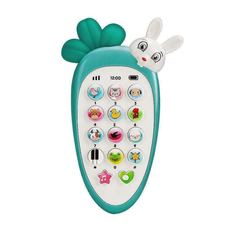 Điện Thoại Thỏ Cà Rốt Cho Bé, Có Nhạc Và Đèn ( Kèm Vỏ Silicon + Dây Đeo + 3 Pin AAA)