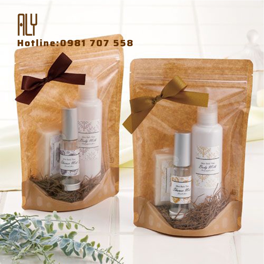 Túi Zip 1 Mặt Giấy Kraft 1 Mặt Trong Suốt - Siêu Dai, Chống Thấm _ALY