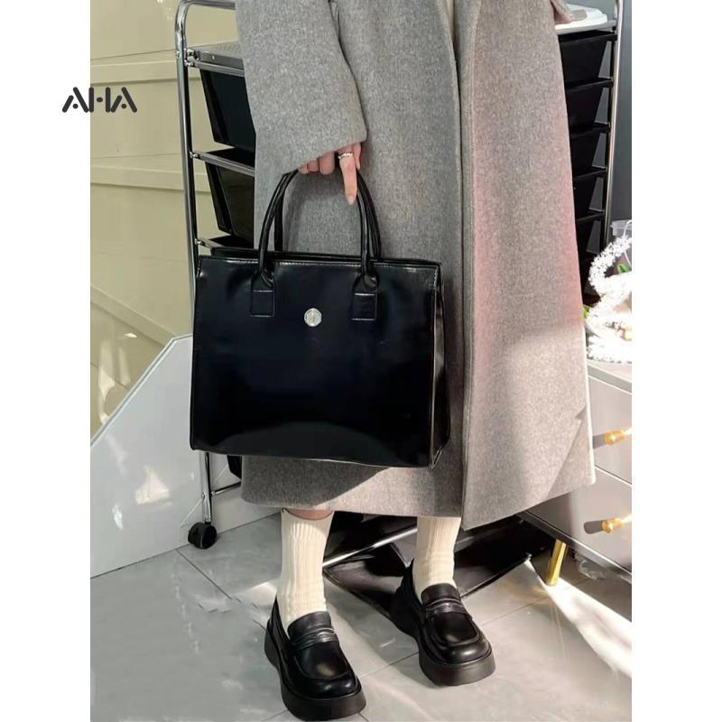 Túi xách AHA official chất liệu da mềm cỡ lớn thời trang Hàn Quốc cho nữ