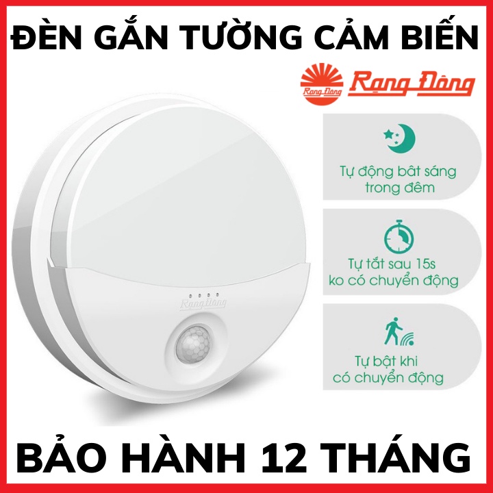 Đèn Cảm Biến, Đèn Led Tròn Cảm Ứng Gắn Tường 15W Model: GT16.PIR 180/15W Rạng Đông-Bảo hành 12 tháng