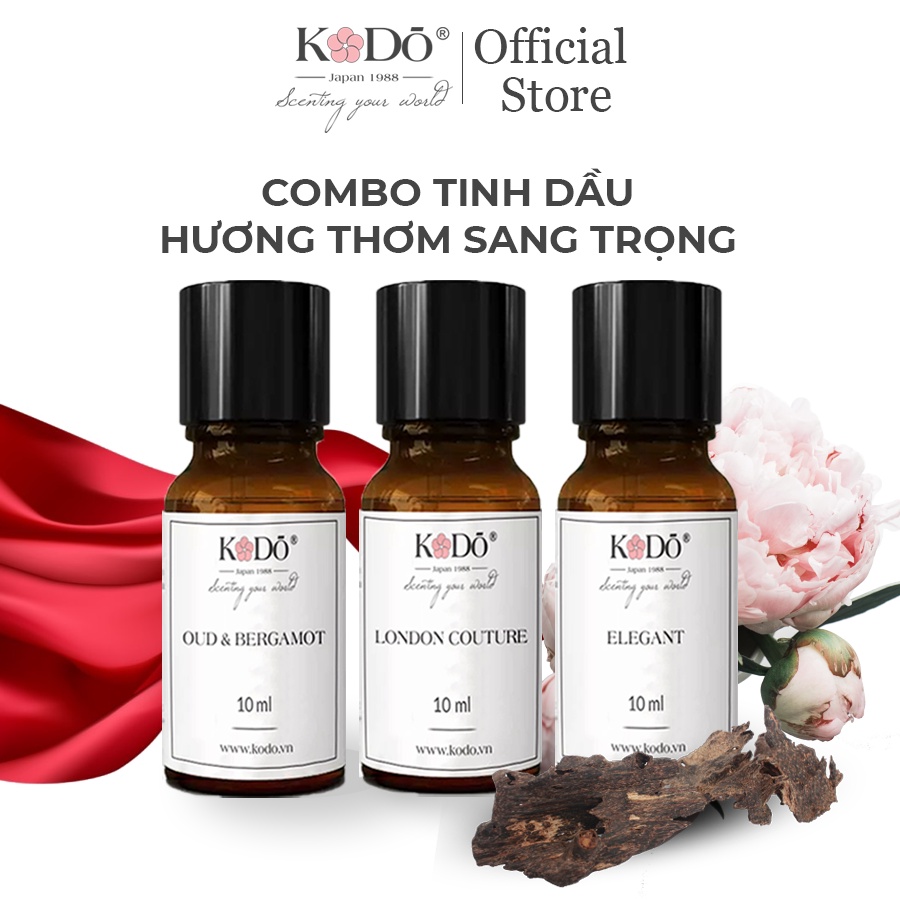 Combo Tiết Kiệm 3 Chai Tinh Dầu Nước Hoa Nhập Khẩu Kodo Hương Thơm Sang Trọng - Nguyên Chất - 10ml