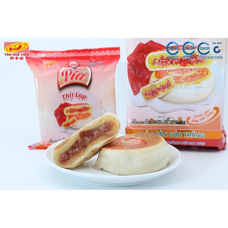 [ 1 Bịch 4 Cái ] Bánh Pía Thịt Lạp 400g Tân Huê Viên - DING DING FOOD