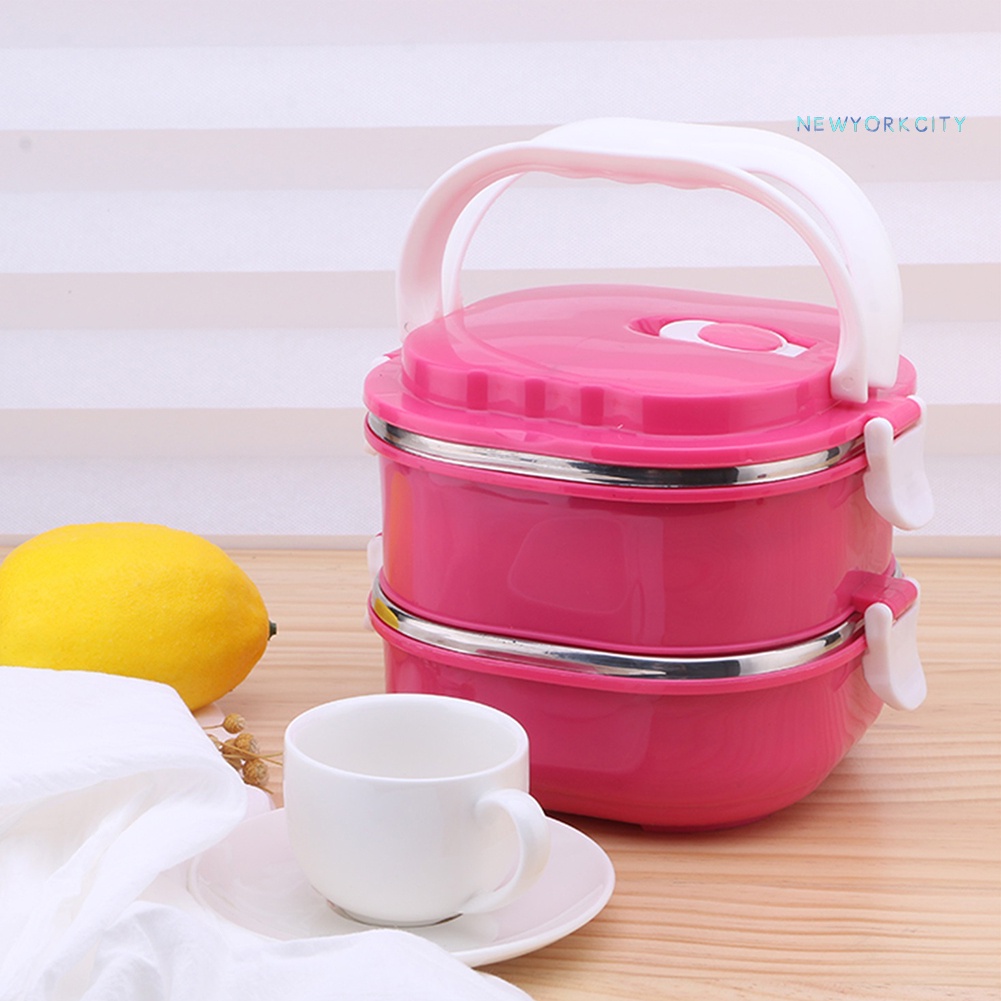 Hộp Đựng Cơm Trưa Cách Nhiệt 1/2/3 Lớp Thiết Kế Hình Vuông Di Động Tiện Dụng Mang Theo Dã Ngoại NYC