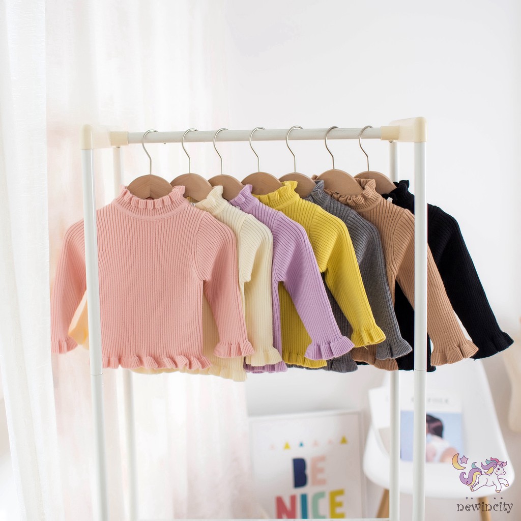 Áo Sweater Dệt Kim Dáng Ôm Co Giãn Xinh Xắn Cho Bé Gái Phong Cách Hàn Quốc