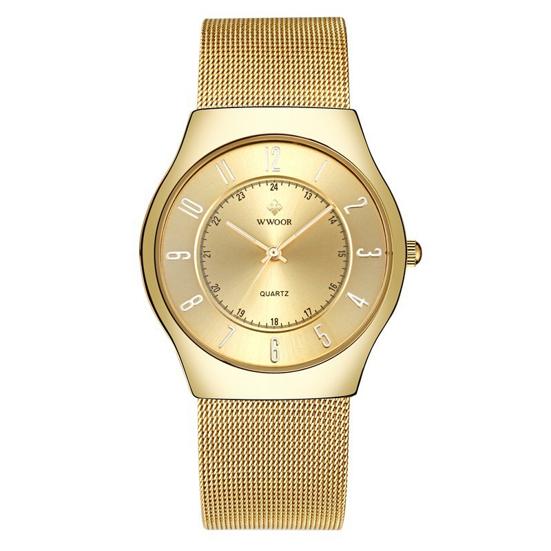 ĐỒNG HỒ NAM WWOOR 8829,DÂY THÉP KHÔNG GỈ,MẶT KÍNH CHỐNG TRẦY XƯỚC Bán lẻ giá sỉ