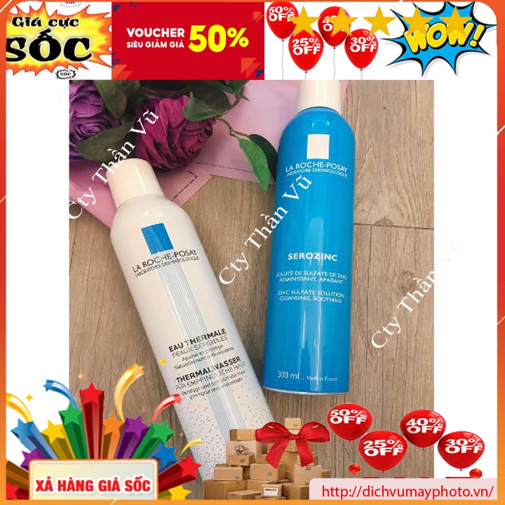 Xịt Khoáng La Roche Posay SerozinC Cho Da Dầu Mụn Và Xịt Khoáng Thermal Spring Water Dành Cho Mọi Loại Da