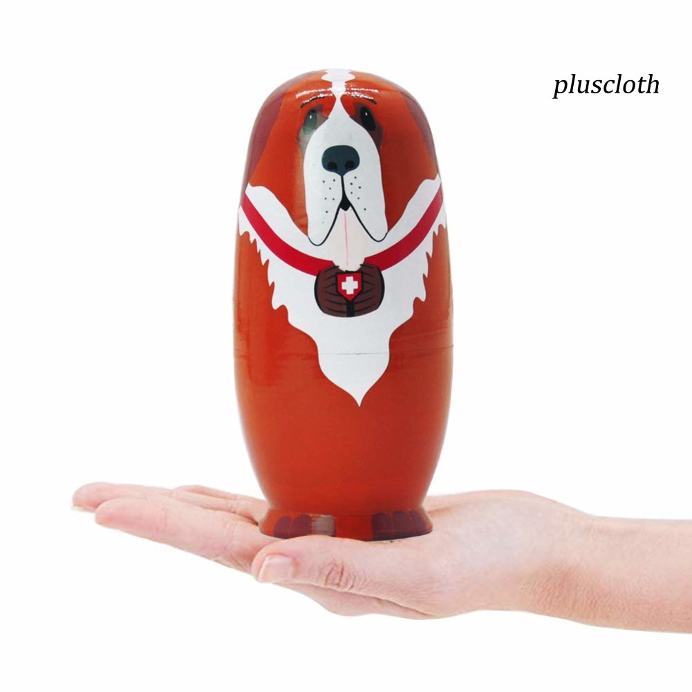 Bộ 5 Búp Bê Nga Matryoshka Bằng Gỗ Hình Chú Chó