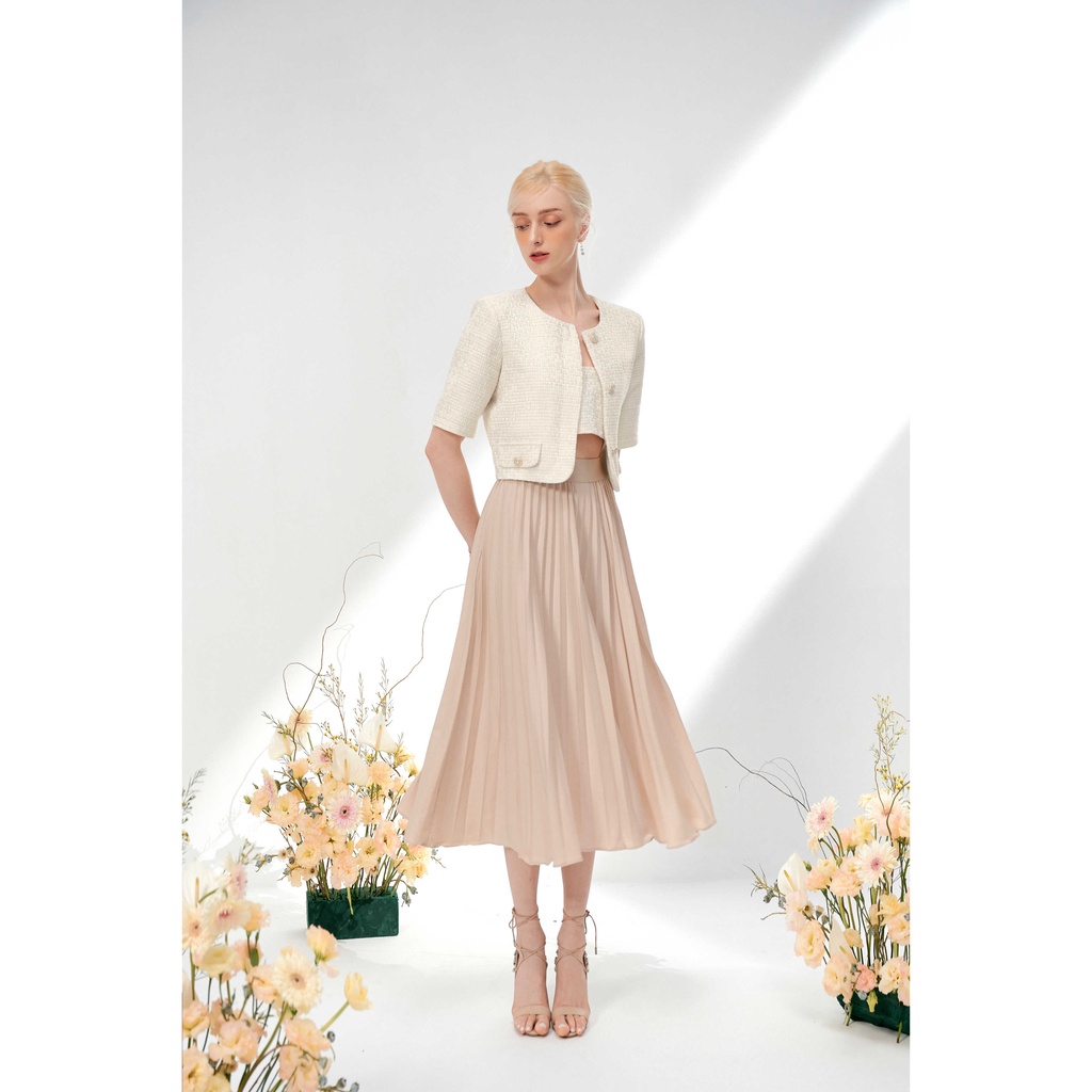 Áo khoác dạ tweed dáng croptop tay lửng CREAMY JACKET by Elmer Design