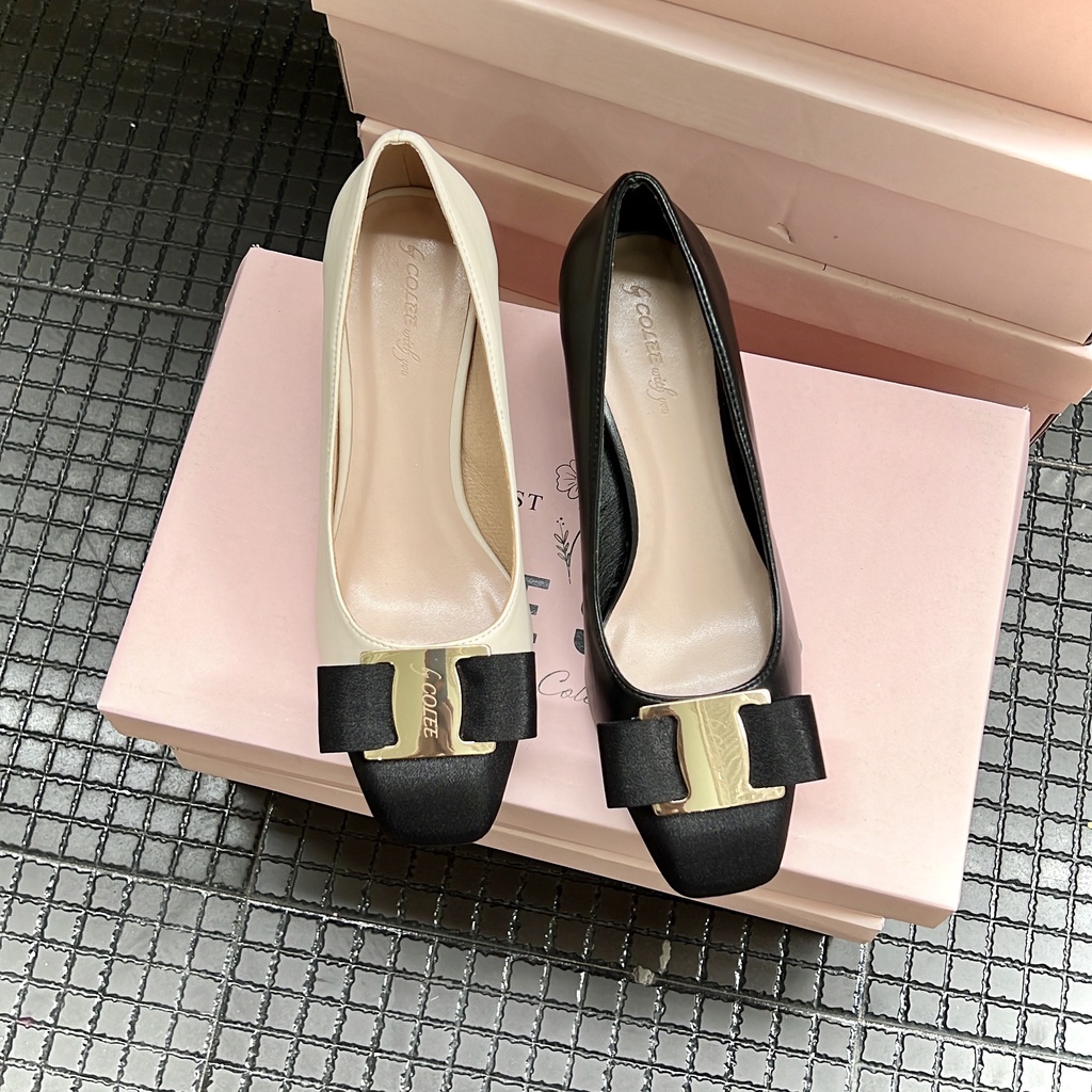 Giày cao gót công sở gót vuông 5p khóa nhập SVT cao cấp GUUEM GCL121