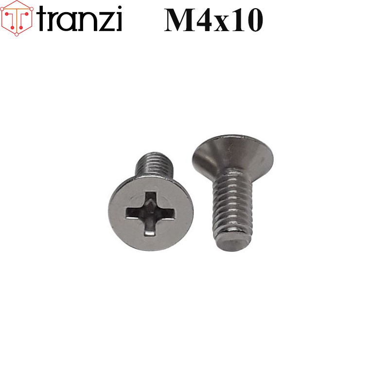 Vít bake đầu bằng thân bu lông inox 304 M4x10 - túi 50 cái
