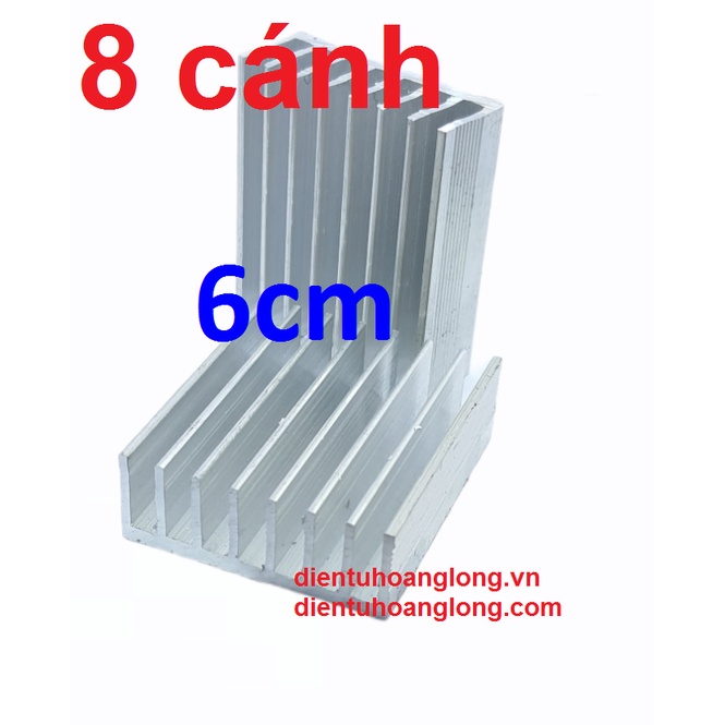 Nhôm tản nhiệt 8 cánh dài 6cm