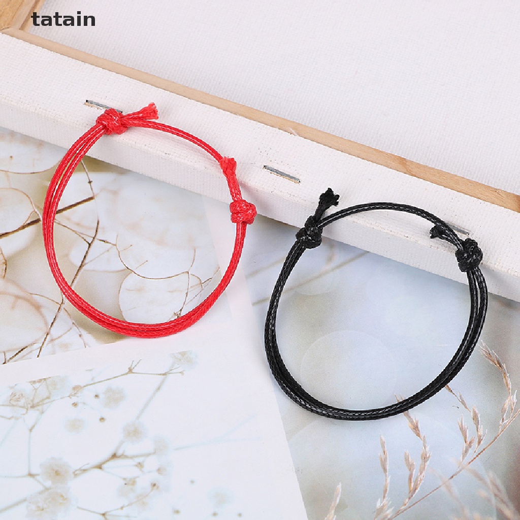 [TAT] 2x DIY Red leather string lucky bracelet lucky bracelet anklet against unisex CVX