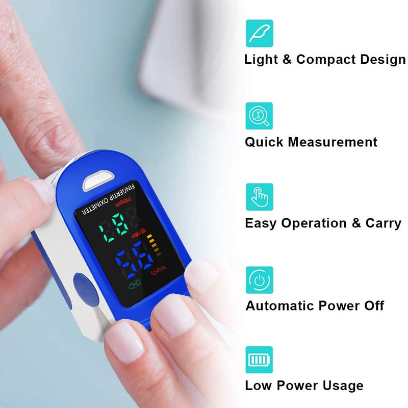 Finger Pulse Oximeter Fingertip Pulsoximeter Medical Equipment With Heart Rate Spo2 PR