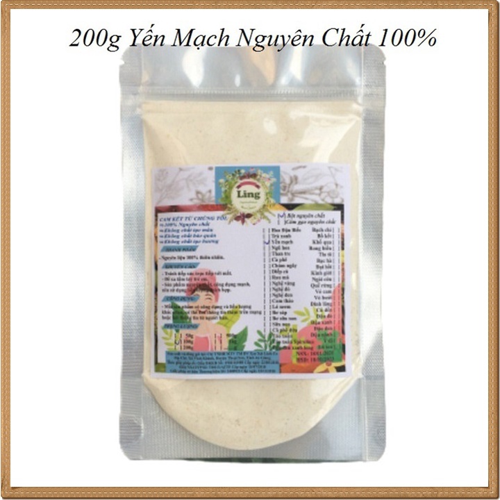 [Sỉ-Rẻ] Bột Yến mạch 200g nguyên chất thiên nhiên 100% có giấy VSATTP và ĐKKD dùng đa công dụng [Lẻ-Sỉ]