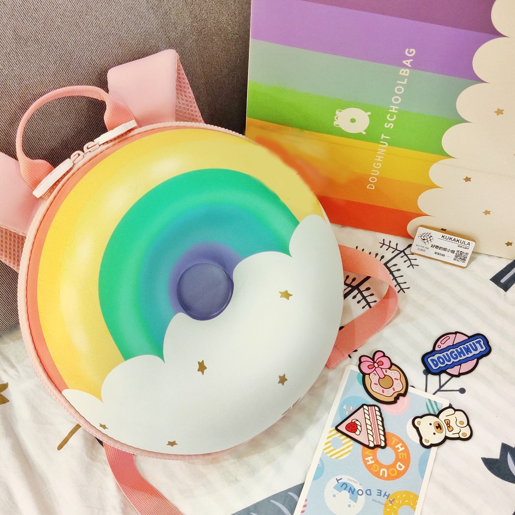 Ba Lô Hoạ Tiết Bánh Donut Dễ Thương Cho Bé