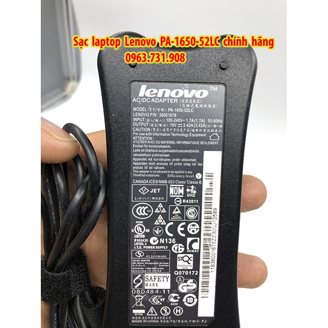 Sạc laptop lenovo 19V 3.42A chính hãng