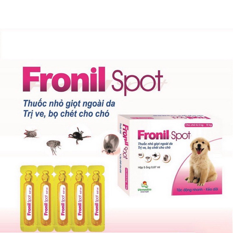 NHỎ GÁY TRỊ VE RẬN CHO CHÓ MÈO 2-10 KG FRONIL SPOT