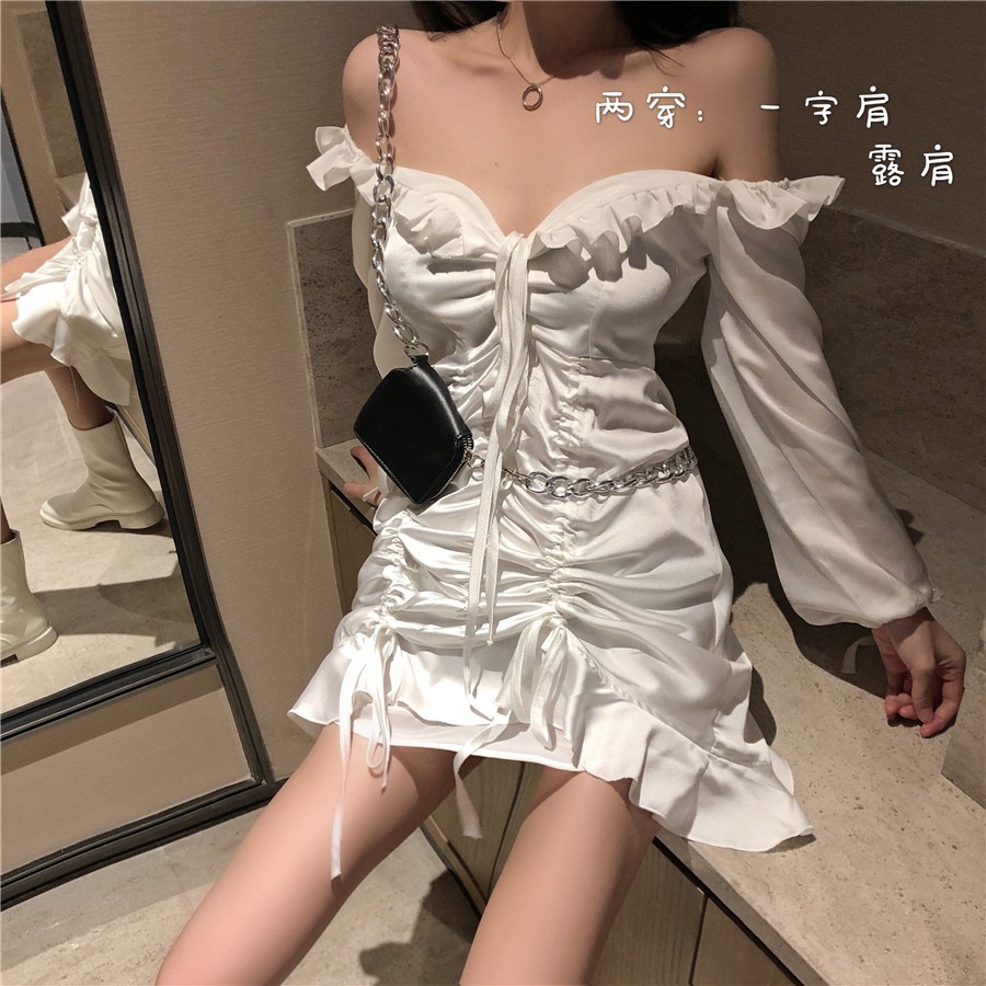 Đầm nữ dáng ôm trễ vai tay dài Emilyshop
