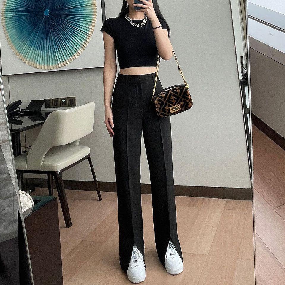 Quần xẻ gấu Lily Pant QD003 thiết kế dáng suông, vải dày dặn - Uni By Heart