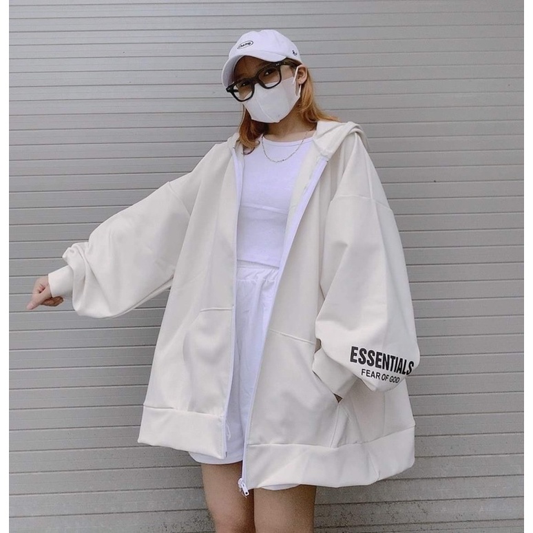 Áo khoác nỉ unisex nam nữ, áo hoodies chất nỉ ngoại phom to thụng , free size dưới 70kg sẵn 2 màu đen trắng