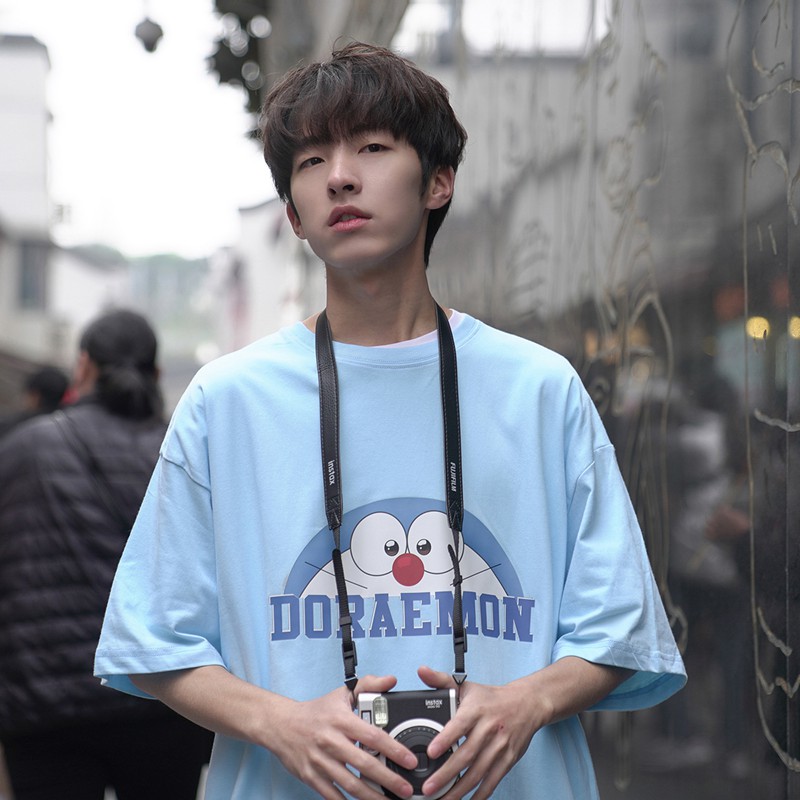 Áo thun tay lỡ unisex GIMMI phông form rộng cotton DOREMON nam nữ oversize ulzzang