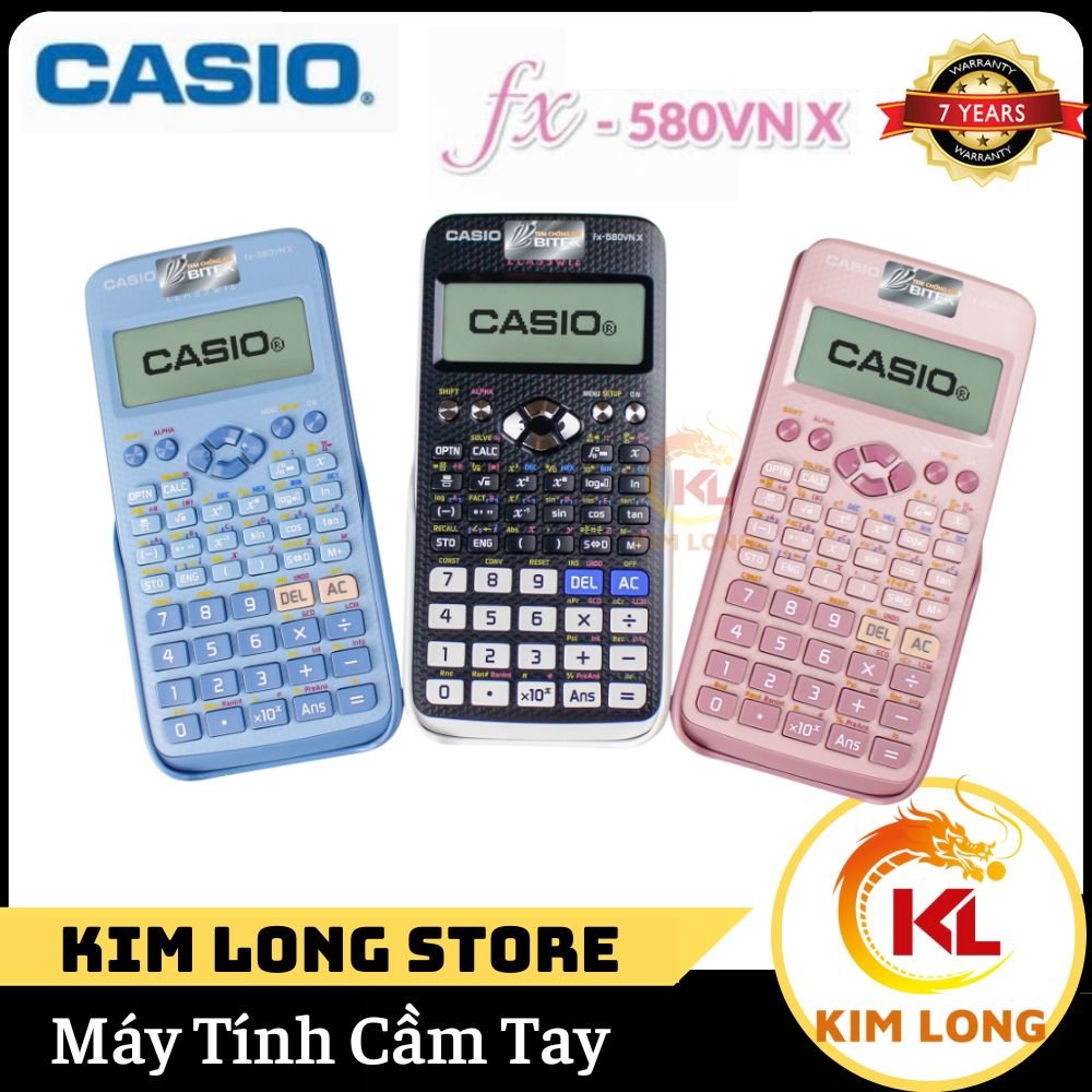 Máy tính Casio fx 580Vnx chính hãng , Nhập Khẩu Thái Lan 521 Tính Năng Có Thể Chuyển Đổi Tiếng Việt - bảo hành 7 năm