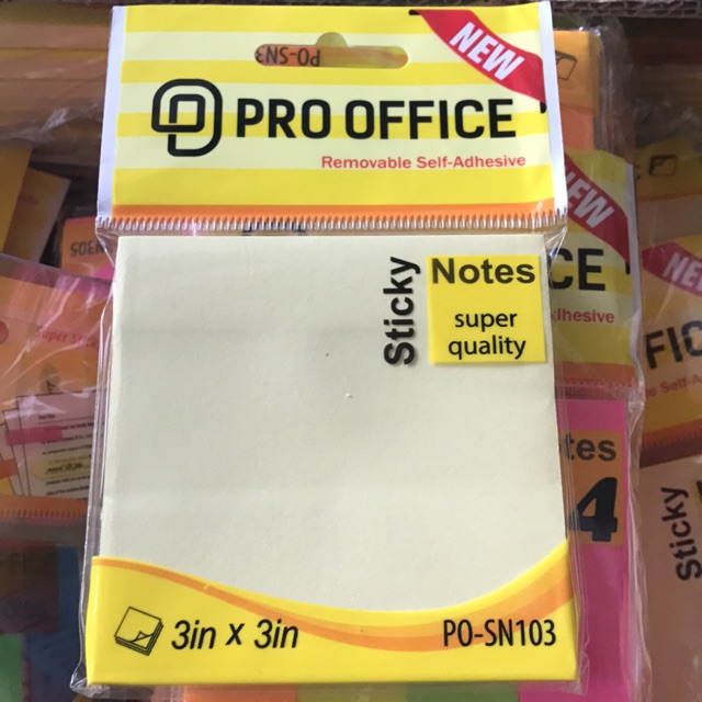 Giấy nhớ vàng 2x3in/3x3in/3x4in pro office(1 tập)