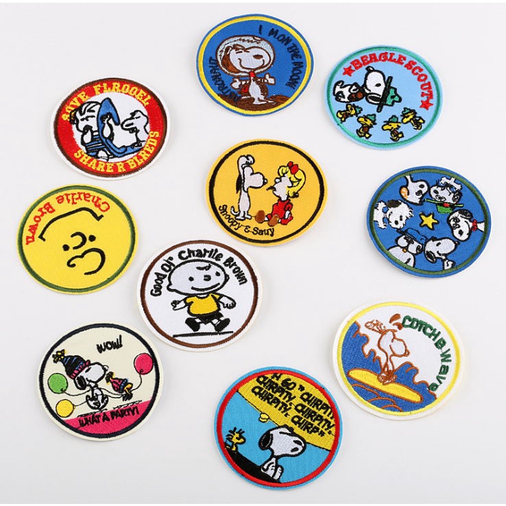 Miếng Dán Ủi Quần Áo Thêu Hình Chú Chó snoopy Dễ Thương diy