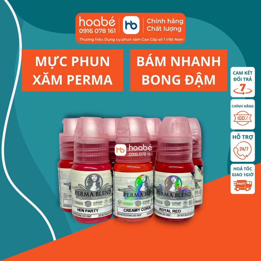 Mực Perma Blend Phun Xăm Môi Chân Mày Mí Tattoo Xăm Hình Chính Hãng Giá Rẻ DCPX HOA BÉ 2021