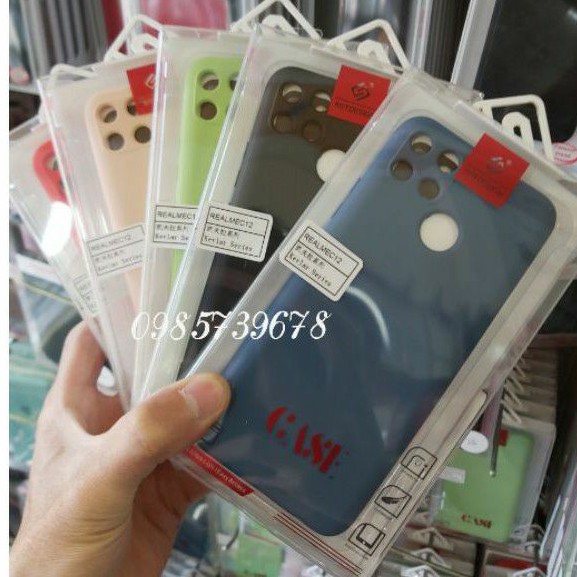 Ốp lưng dẻo màu realme C12 hiệu KT Desing chống bám bẩn
