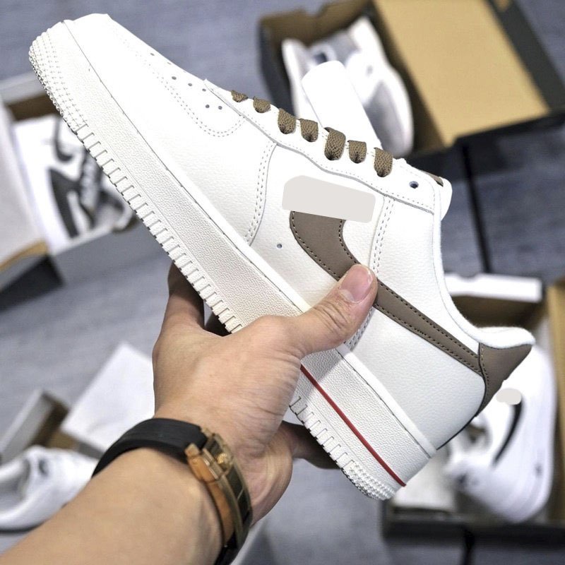 Giày Air Force Sneaker AF1 vệt nâu full bill box,JD phong cách thể thao nam nữ trẻ trung cá tính, đế tăng chiều cao D15