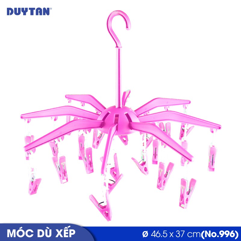 Móc dù xếp treo quần áo trẻ em Nhựa Duy Tân 24 kẹp - Kích thước Ø 46,5 x 37 cm