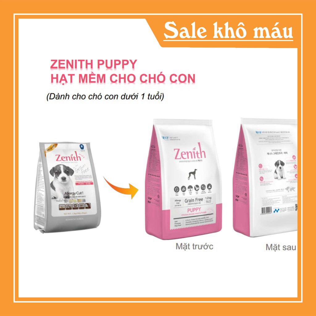 [FLASH SALE]  Thức ăn chó Hạt mềm zenith cho chó con 1.2kg