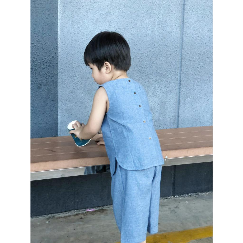 Bộ Áo Quần Linen Thoáng Mát Cho Bé Trai / Bé Gái - AMY SET - SEL007 - SAOLA KIDS CLOTHING
