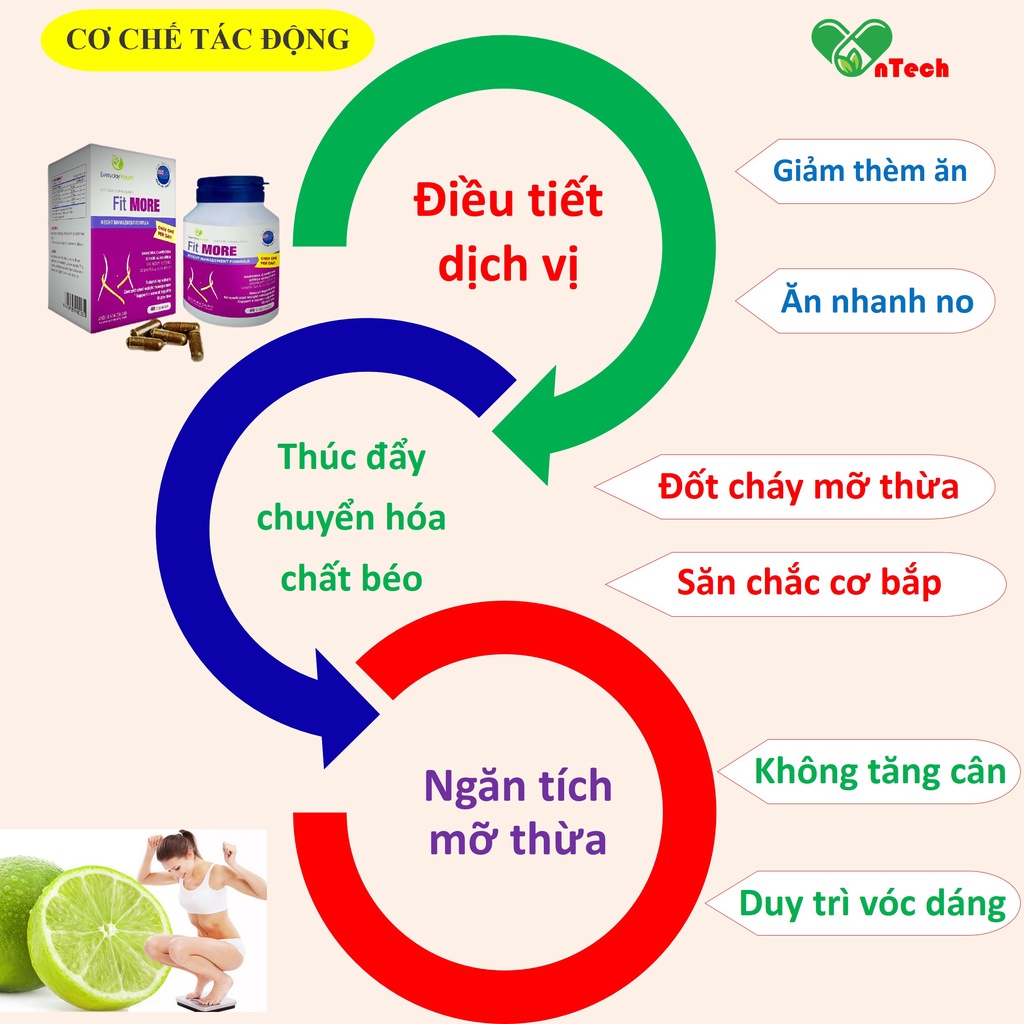 Giảm cân nhanh Everyday Health Fit MORE giảm cân an toàn sản phẩm nhập khẩu New Zealand liệu trình combo 4 hộp