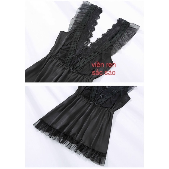 Đầm ngủ nữ satin cao cấp Xaxi Dress S1159 loại 1 Bralettehousevn