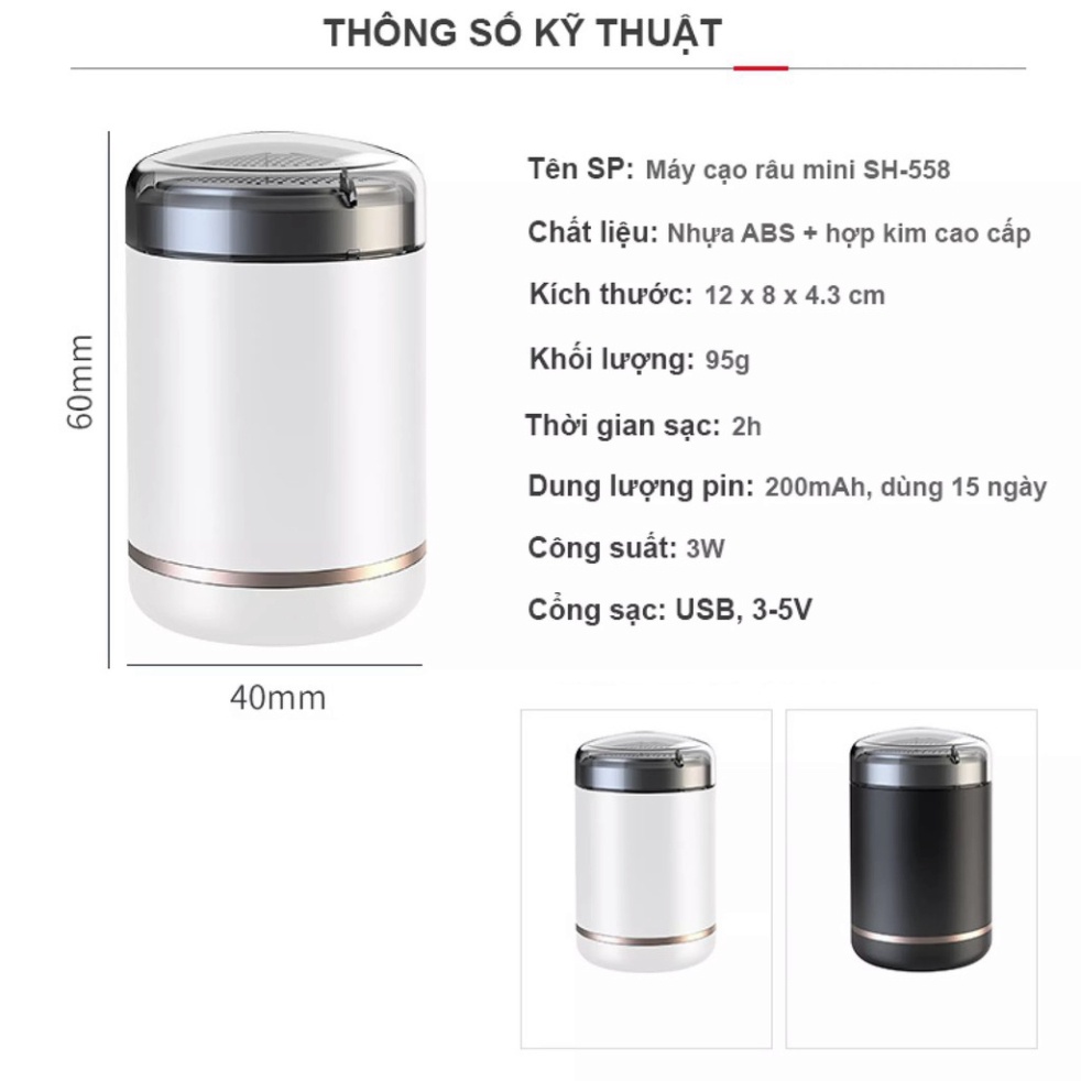Máy cạo râu mini Nhật Bản cực hot 2021 - dòng máy cạo râu nam cầm tay nhỏ gọn bỏ túi du lịch cực tiện lợi Lochi Store