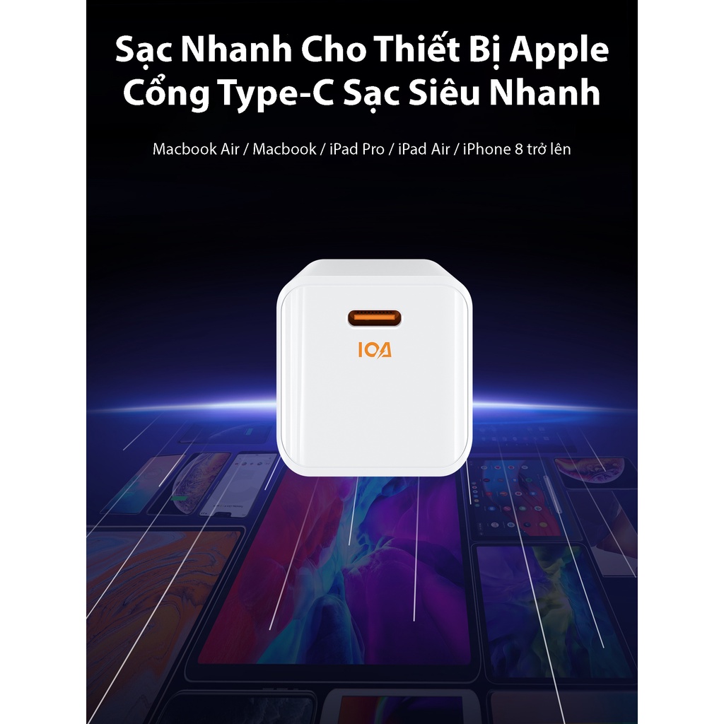 Củ Sạc Nhanh 30W Mini CH3001 JSAUX - Củ Sạc Điện Thoại Nhanh Cho iPhone, iPad, Samsung, Oppo…