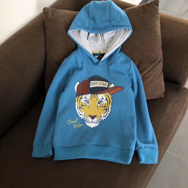 Áo hoddie nỉ lông MAX hình chú hổ