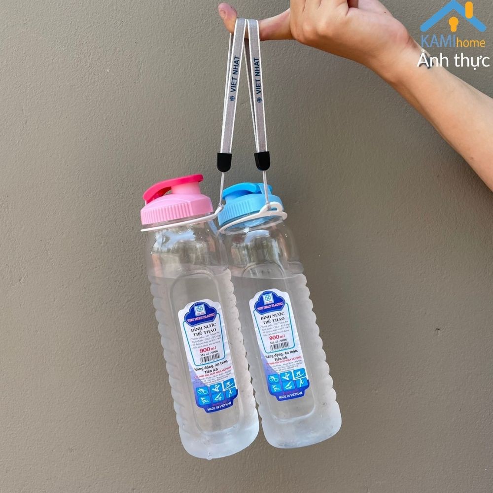 Bình uống nước thể thao Nắp bật nhựa PET cao cấp hàng Việt Nam 900ml Kami22037