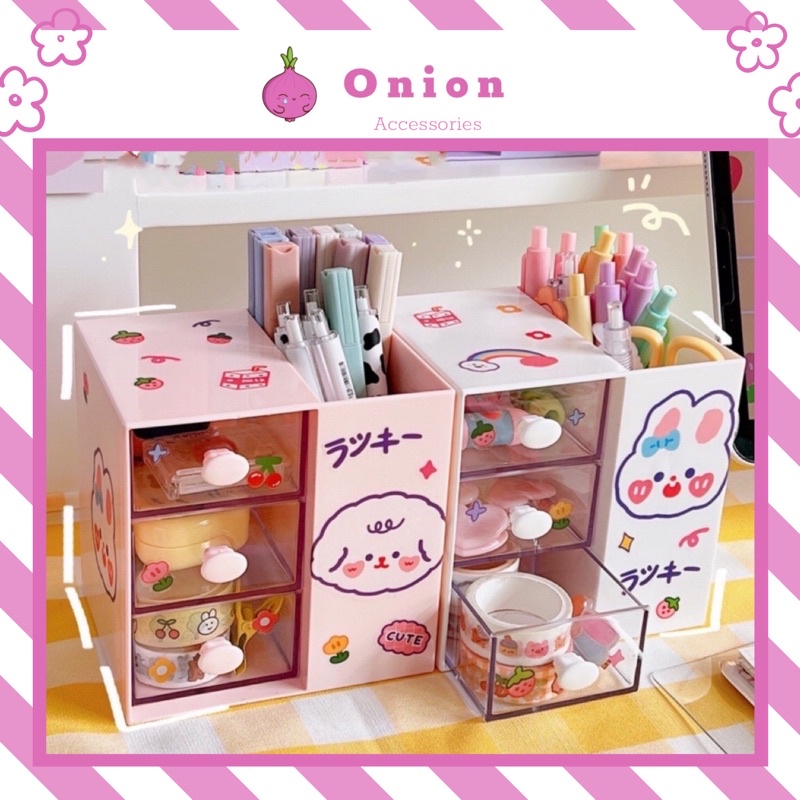 Kệ để bàn 3 ngăn kéo mini tặng sticker