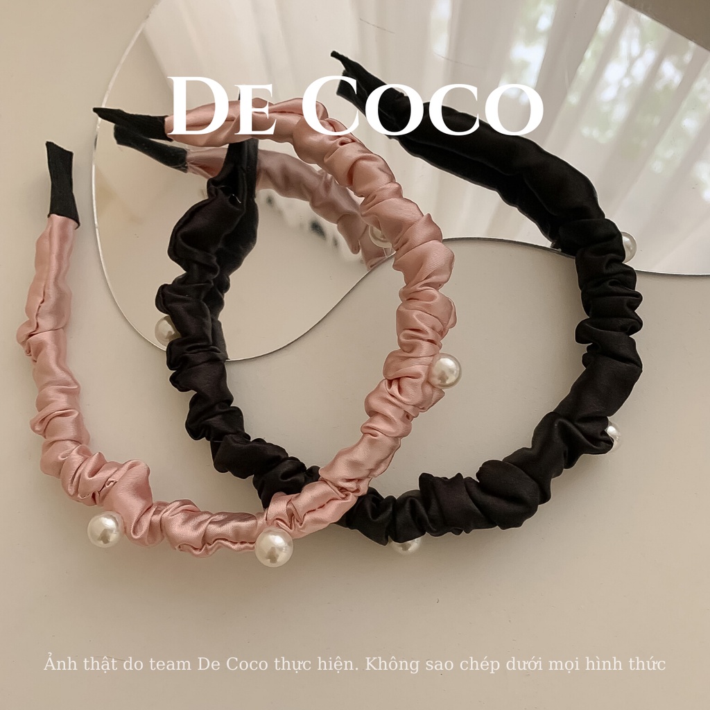 Bờm cài tóc trơn satin bản nhỏ decoco.accessories