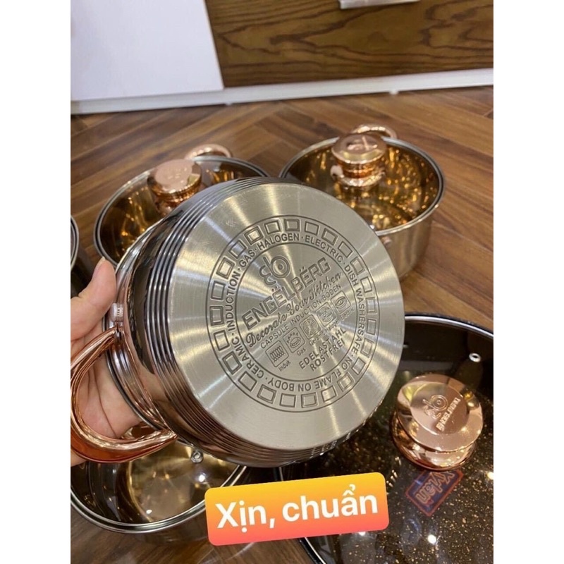 Bộ Xoong Nồi ANGELBERG 6 Món 12 Chi Tiết Hàng Nhập Khẩu Thiết Kế Sang Trọng  - Anna Shop 24h