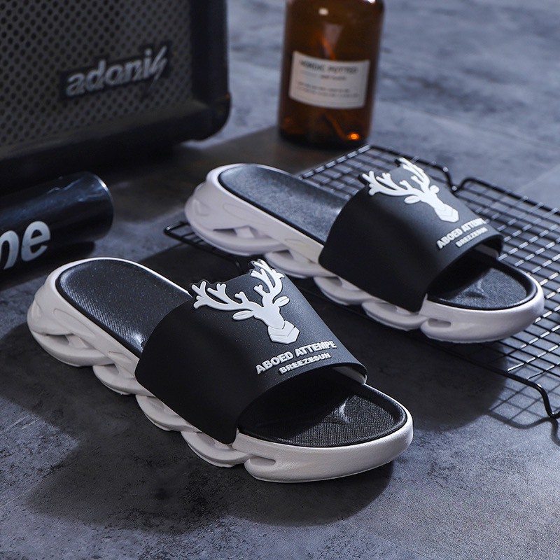 (2 Màu) Dép nam nữ đế xoắn quai hình hươu siêu ngầu
