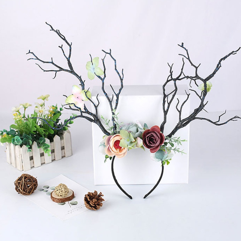 Vòng Hoa Cài Tóc Hình Sừng Hươu Dùng Làm Đạo Cụ Chụp Ảnh Cưới