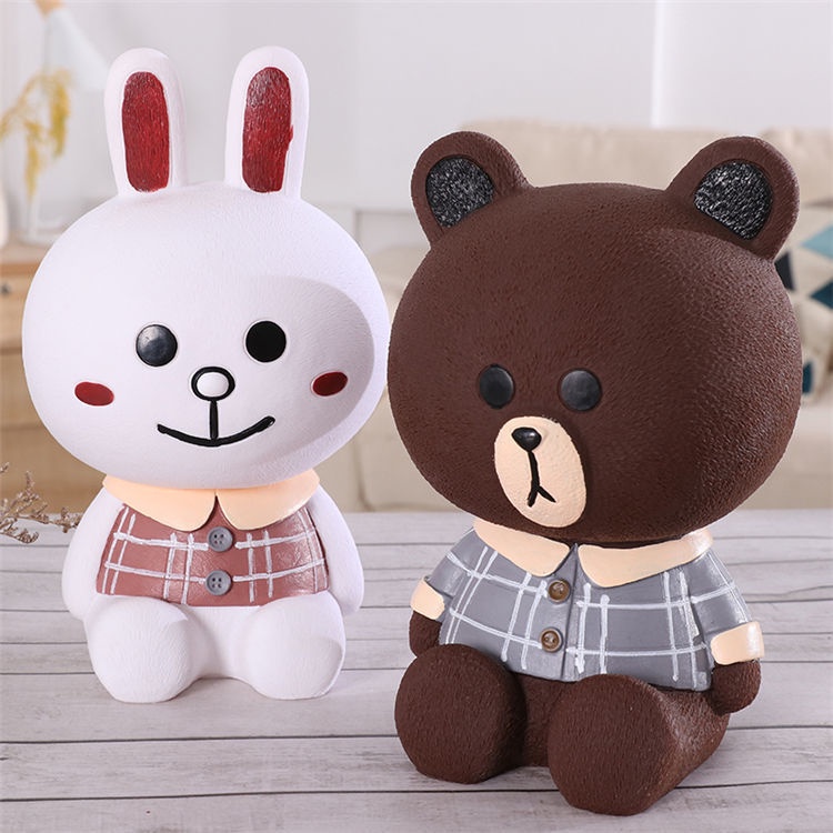 Ống Heo Tiết Kiệm Bằng Vinyl Chống Sốc Hình Gấu Nâu Dễ Thương Cho Bé