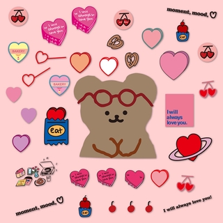 Sticker màu hồng đáng yêu trang trí vali máy tính